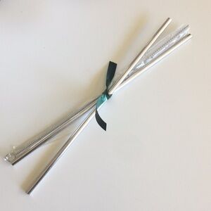 LAST CHANCE Reusable Metal Straws with Cleaning Brush NWOT